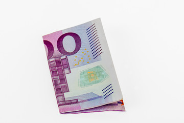 500 eur bank note close up.