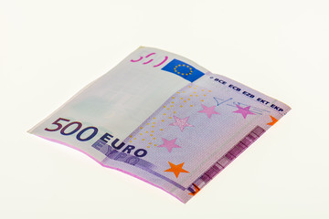 500 eur bank note close up.