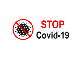 Stop covid-19 icon. Vector illustration, flat design.