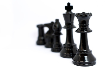 Black  chess isolated white background