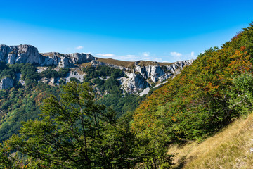 Col de Bataille, Ombleze, France. View on the plateau of Tete de la Dame.