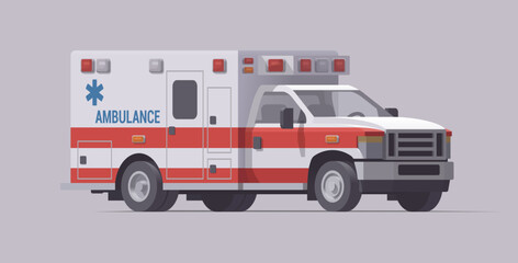 Ambulance emergency truck. Vector rescue car. Isolated illustration © Paul Kovaloff
