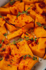 Roasted pumpkin slices with thyme
