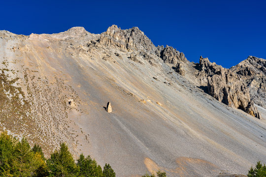 The Deserted Casse and the Izoard Pass in the french Alps, France.
