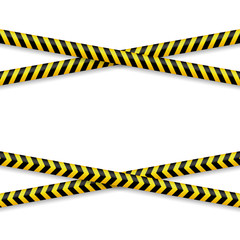 Biological hazard signs and seamless warning tapes set. Vector icon.
