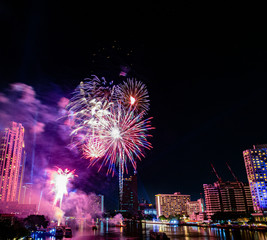 Festival fire work and light colorful