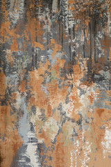 Concrete background. Texture, texture. Art plaster, rusty wall with stains. - 334284476