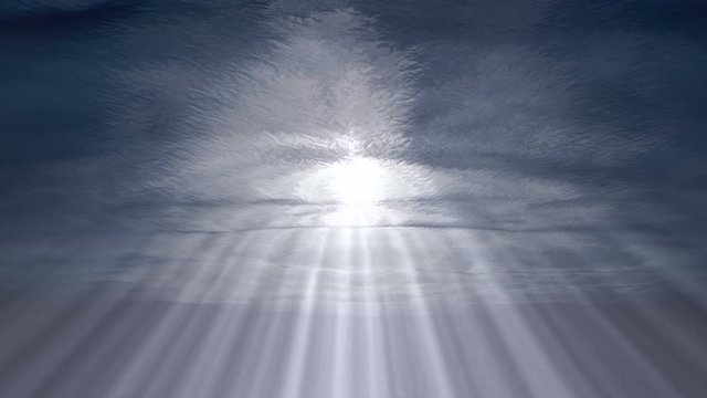 Sonnenstrahlen unter Wasser (3D Rendering)