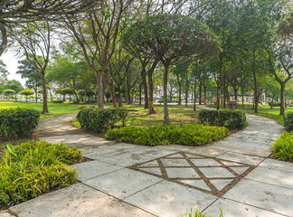 Jogging track at green garden