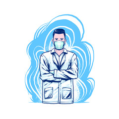 Doctor vector art illustration