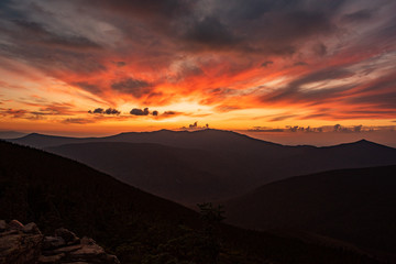 sunset in the mountains