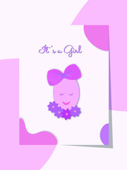 Baby girl arrival card.