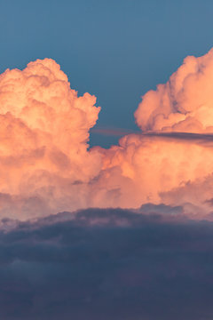 Storm Cloud Cumulus-Nimbus During Sunset
