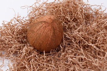 Coconut in the chips. Close-up.