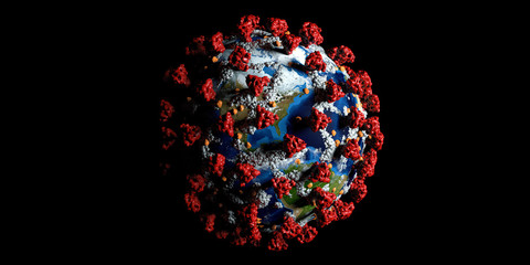 Coronavirus Corona Covid19 Korona Virus Space palnet Earth 3D Illustration. This image is established and furniture by NASA.