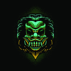 Java mask buto art vector illustration