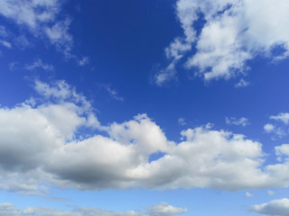 Simple blue cloudy sky, Nature background, day time.