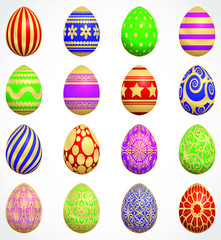 easter eggs decorative color set 