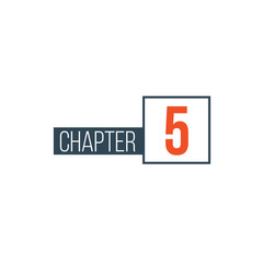 Chapter 5design template, can be used for books design or tabs. Stock Vector illustration isolated on white background.