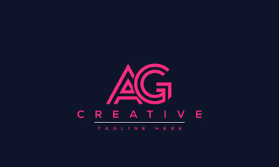 Fototapeta na wymiar AG Letter Logo Design. Creative Modern A G Letters icon vector Illustration.