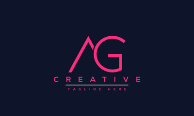AG Letter Logo Design. Creative Modern A G Letters icon vector Illustration.