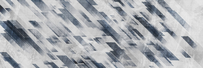 Obraz premium Blue and grey abstract geometric grunge banner with concrete texture. Technology vector design