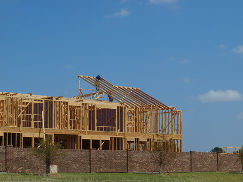 Construction Workers Framing New Construction
