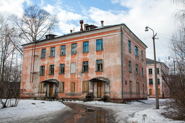Fototapeta premium deserted buildings tumble into ruins