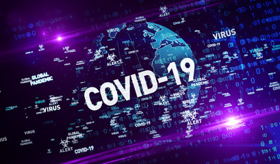 Covid-19 virus global pandemic alert vortex background