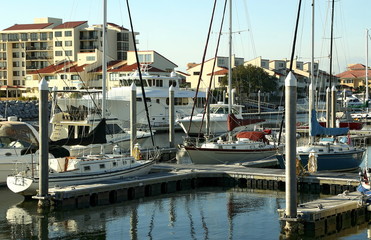Boats anchored at Palafox Pier - Pensacola, Florida