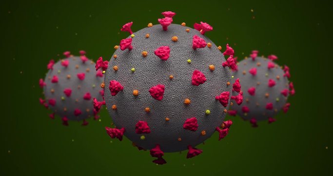 Severe Acute Respiratory Syndrome SARS-CoV Spreading. Coronavirus Outbreak. Dangerous Pandemic Disease. Dangerous Flu Outbreak. COVID-19 Disease Spreading. Virus Related 3D Animation. 