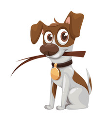 Cute Cartoon Jack Russell Terrier - 334294036