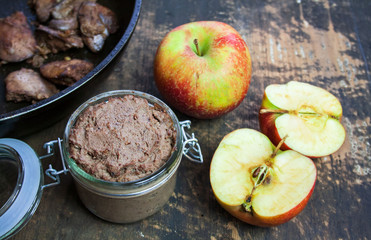 Homemade liver and apple pate