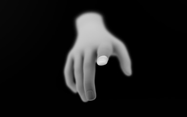 3D Rendering Transcending hand reaching another dimension. Concept Illustration