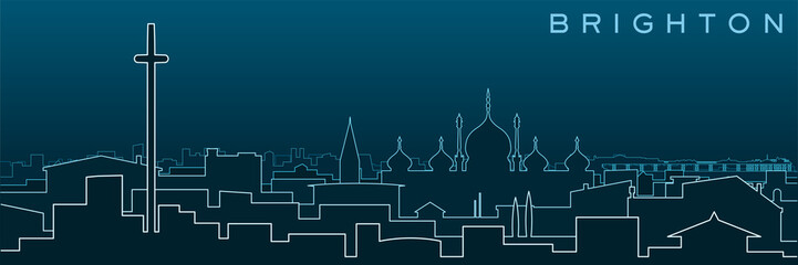 Fototapeta premium Brighton Multiple Lines Skyline and Landmarks
