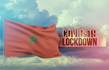 Coronavirus outbreak and coronaviruses influenza lockdown concept with flag of Montenegro. Pandemic...