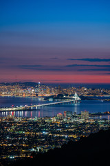 Sunset over the entire San Francisco Bay