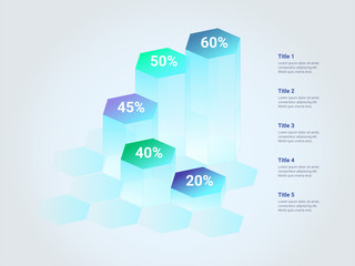 Step by Step 3D Hexagon Bars Infographic