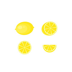This is vector citrus fruit. Lemon isolated on white background.