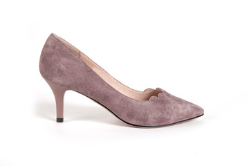 women's shoes on a white background isolated. Copy space text.