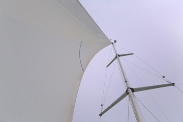 Sailing boat sail and mast detail