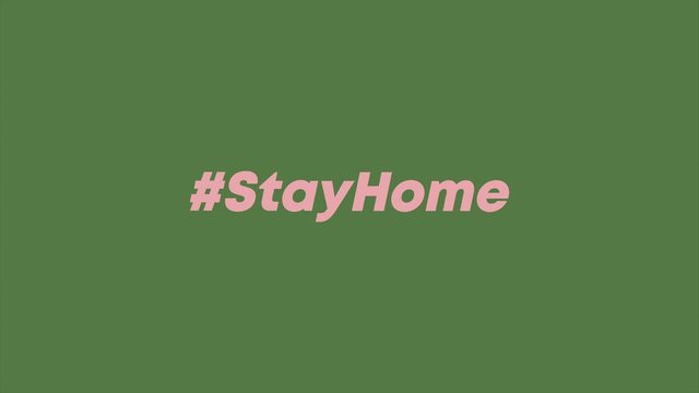 Stay at home please, coronavirus 2020. Hashtag stay home animation video