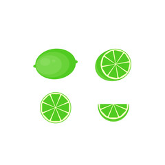 This is vector citrus fruit. Lime isolated on white background.