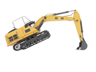 3d rendering concept work orange crawler excavator right side view on white background no shadow