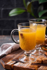 Healthy hot sea buckthorn tea