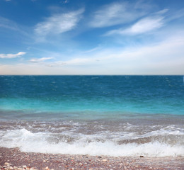 Fototapeta na wymiar turquoise sea water surface in sunny day