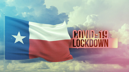 Coronavirus outbreak and coronaviruses influenza lockdown concept with flag of the states of USA. State of Mississippi flag Pandemic 3D illustration.