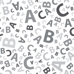black and white abc letter background seamless
