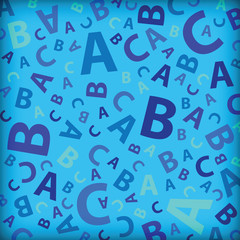 Blue abc letter background seamless