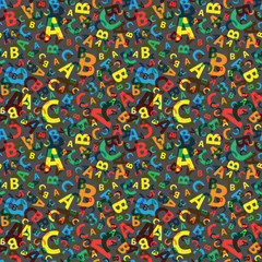 Fototapeta na wymiar Multicoloured abc letter background seamless